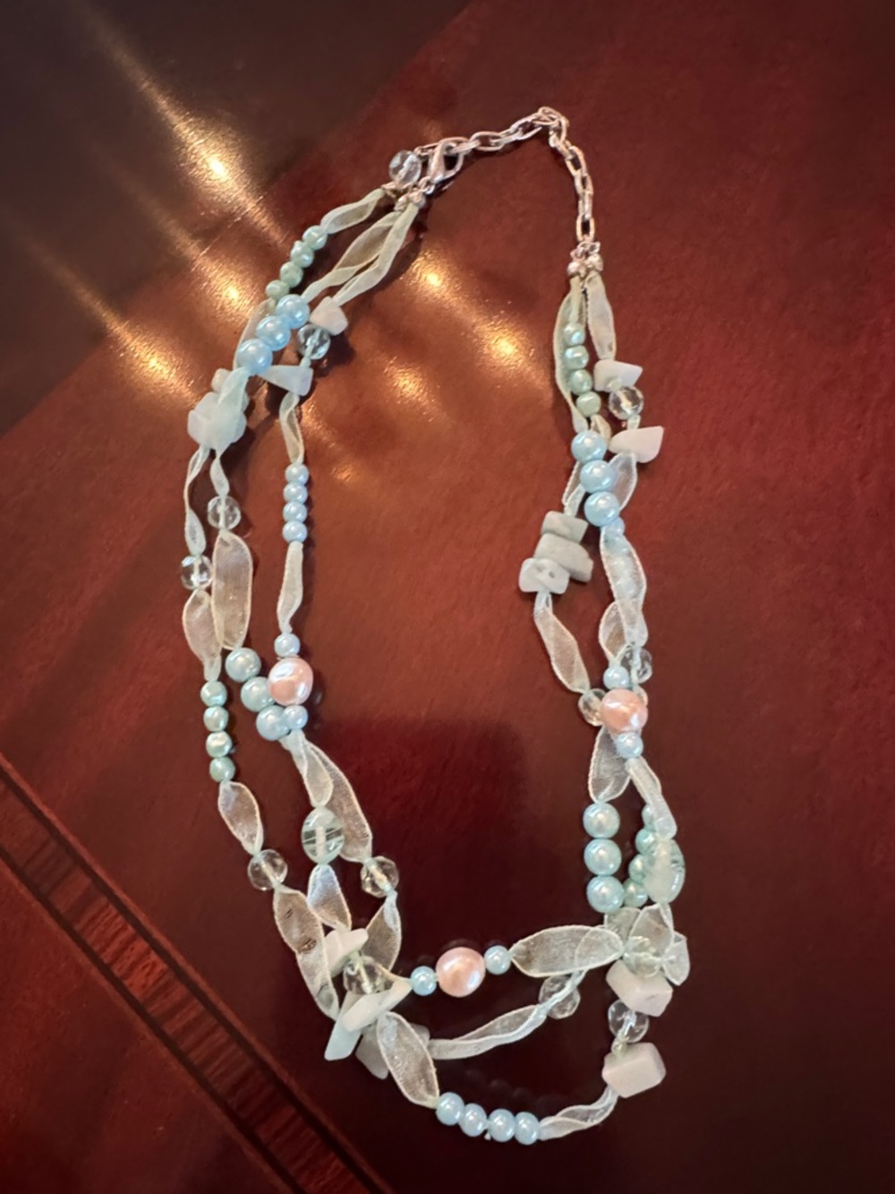 Delicate Blue Pearl Multi-Strand Necklace - Women Jewelry